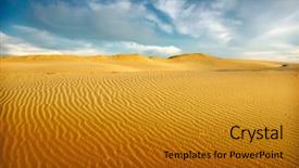  Presentation with landscape desert - Presentation theme featuring desert landscape background and a gold colored foreground