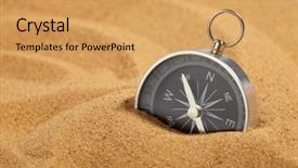  Presentation with compass - Audience pleasing slides consisting of desert map - compass in sand backdrop and a yellow colored foreground