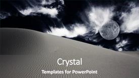  Presentation with desert night sky - Cool new presentation theme with desert moon backdrop and a gray colored foreground