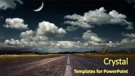  Presentation with country - Amazing presentation theme having desert mountains night - country road leading backdrop and a tawny brown colored foreground