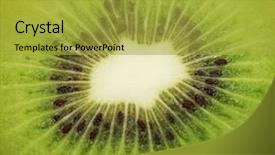  Presentation with kiwi fruit - Presentation design with desert nourishment - close up of a healthy background and a yellow colored foreground