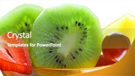  Presentation with fruit - Beautiful presentation theme featuring desert nourishment - color salad fruit backdrop and a  colored foreground