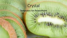  Presentation with green chemistry close up - Cool new slides with desert nourishment - green kiwi slice close up backdrop and a  colored foreground