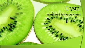  Presentation with concert on the green - Presentation theme consisting of desert nourishment - green kiwi slice background and a yellow colored foreground