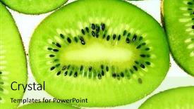 Presentation with kiwi - Audience pleasing slide set consisting of desert nourishment - green kiwi slice backdrop and a  colored foreground