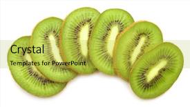  Presentation with kiwi - Beautiful PPT theme featuring desert nourishment - green kiwi slices isolated backdrop and a yellow colored foreground