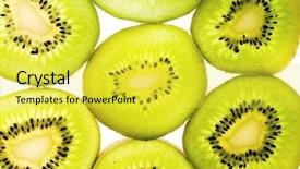  Presentation with kiwi fruit - Presentation theme enhanced with desert nourishment - kiwi exotic fruit background and a  colored foreground