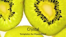  Presentation with kiwi fruit - Amazing PPT theme having desert nourishment - kiwi exotic fruit backdrop and a  colored foreground