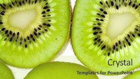 Presentation with kiwi fruit - PPT theme having desert nourishment - kiwi fruit background background and a  colored foreground