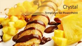  Presentation with pancake - Slide set enhanced with desert nourishment - pancake dessert background and a  colored foreground
