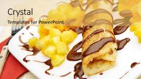  Presentation with pancake - Amazing PPT theme having desert nourishment - pancake dessert backdrop and a  colored foreground