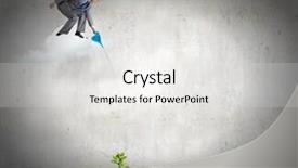  Presentation with cloud - Slide set consisting of desert nourishment - young businessman standing on cloud background and a  colored foreground