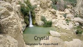  Presentation with oasis - Colorful presentation design enhanced with desert oasis in the dead backdrop and a coral colored foreground