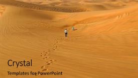  Presentation with sand dunes - Presentation theme featuring desert of dubai sand dunes background and a gold colored foreground