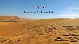  Presentation with sand dunes - Beautiful presentation design featuring desert of dubai sand dunes backdrop and a light blue colored foreground