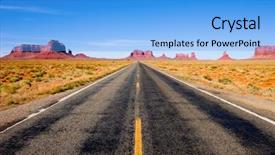  Presentation with highway - Beautiful presentation featuring desert road - highway 163 in monument valley backdrop and a light blue colored foreground