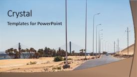  Presentation with egypt - Slides with desert road in aswan egypt background and a light blue colored foreground
