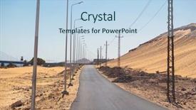  Presentation with lonely desert road - Slides enhanced with desert road in aswan egypt background and a light blue colored foreground