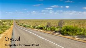  Presentation with outback australia - Slide set having desert road in australia background and a coral colored foreground