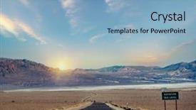  Presentation with death - Slide deck having desert road leading through death background and a light blue colored foreground