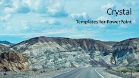  Presentation with leading through motivation - Audience pleasing PPT theme consisting of desert road leading through death backdrop and a light blue colored foreground