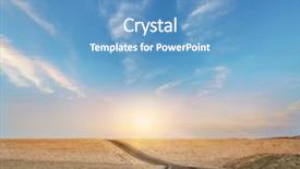  Presentation with death - Slide set enhanced with desert road leading through death background and a teal colored foreground