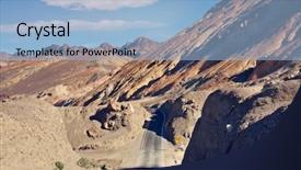  Presentation with death - Presentation theme consisting of desert road leading through death background and a light blue colored foreground