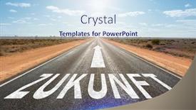  Presentation with horizon - PPT layouts enhanced with desert-road-to-horizon background and a sky blue colored foreground