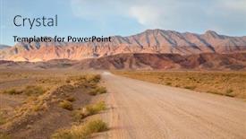  Presentation with iran - Colorful slide set enhanced with desert-road-under-mountains-located backdrop and a light blue colored foreground