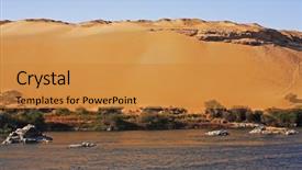  Presentation with nile egypt - Beautiful PPT layouts featuring desert-sand-dune-at-sunset backdrop and a gold colored foreground