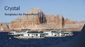  Presentation with desert star of bethlehem nativity - PPT layouts having desert sandstone peaks and houseboats background and a light blue colored foreground