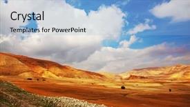  Presentation with tree in sinai desert - Slides with desert sinai in the early morning in december background and a light blue colored foreground