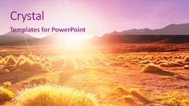  Presentation with tibetan mountains - Colorful presentation design enhanced with desert sunset - prairie in bolivian mountains backdrop and a  colored foreground