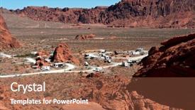  Presentation with valley of fire - Colorful PPT layouts enhanced with desert tent - camping at valley of fire backdrop and a  colored foreground