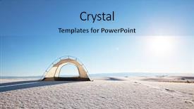  Presentation with usa and russia - Theme consisting of desert tent - white sands park in usa background and a light blue colored foreground