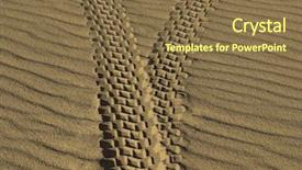  Presentation with tyre - Theme with desert tyre marks - tire tracks in sand background and a tawny brown colored foreground