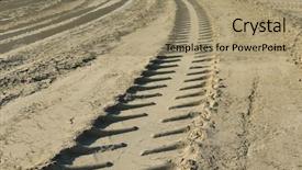  Presentation with tire - Colorful presentation enhanced with desert tyre marks - tire tracks on the sand backdrop and a coral colored foreground