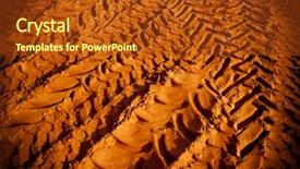  Presentation with tracks - Audience pleasing theme consisting of desert tyre marks - tire tracks on the sand backdrop and a  colored foreground