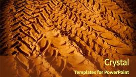  Presentation with tracks - Audience pleasing presentation theme consisting of desert tyre marks - tire tracks on the sand backdrop and a  colored foreground
