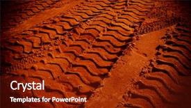  Presentation with tracks - PPT layouts having desert tyre marks - tire tracks on the sand background and a  colored foreground