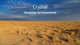 Presentation with desert - Amazing PPT theme having desert-under-mountains-located-nearby backdrop and a ocean colored foreground