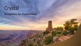  Presentation with arizona desert - Cool new slide deck with desert view watchtower backdrop and a teal colored foreground