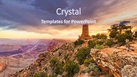  Presentation with arizona desert - Audience pleasing presentation design consisting of desert view watchtower backdrop and a ocean colored foreground