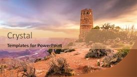  Presentation with grand canyon - Amazing slide deck having desert-view-watchtower backdrop and a coral colored foreground