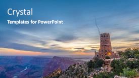  Presentation with arizona desert - Presentation featuring desert-view-watchtower background and a teal colored foreground