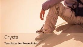  Presentation with walk - Colorful PPT theme enhanced with desert walk backdrop and a coral colored foreground