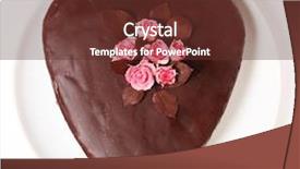  Presentation with heart shape from natural tree - Cool new slides with heart shaped chocolate cake backdrop and a tawny brown colored foreground