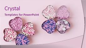  Presentation with hearts - PPT theme enhanced with epoca romanticismo - sugar hearts background and a  colored foreground