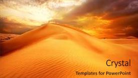  Presentation with desert - Audience pleasing PPT theme consisting of desert backdrop and a gold colored foreground