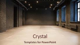  Presentation with brick - Slides enhanced with deserted - empty room of black brick background and a lemonade colored foreground